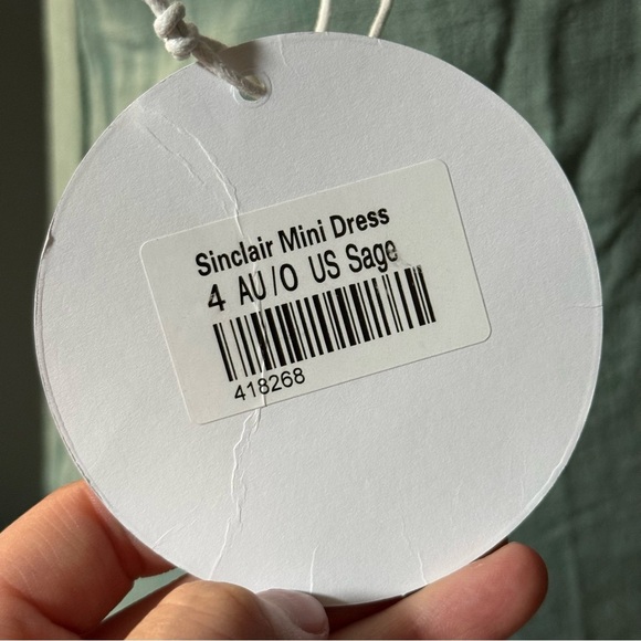 Princess Polly Sinclair Mini Dress Sage Green Size 0 US 4 AU NWT - Picture 3 of 5